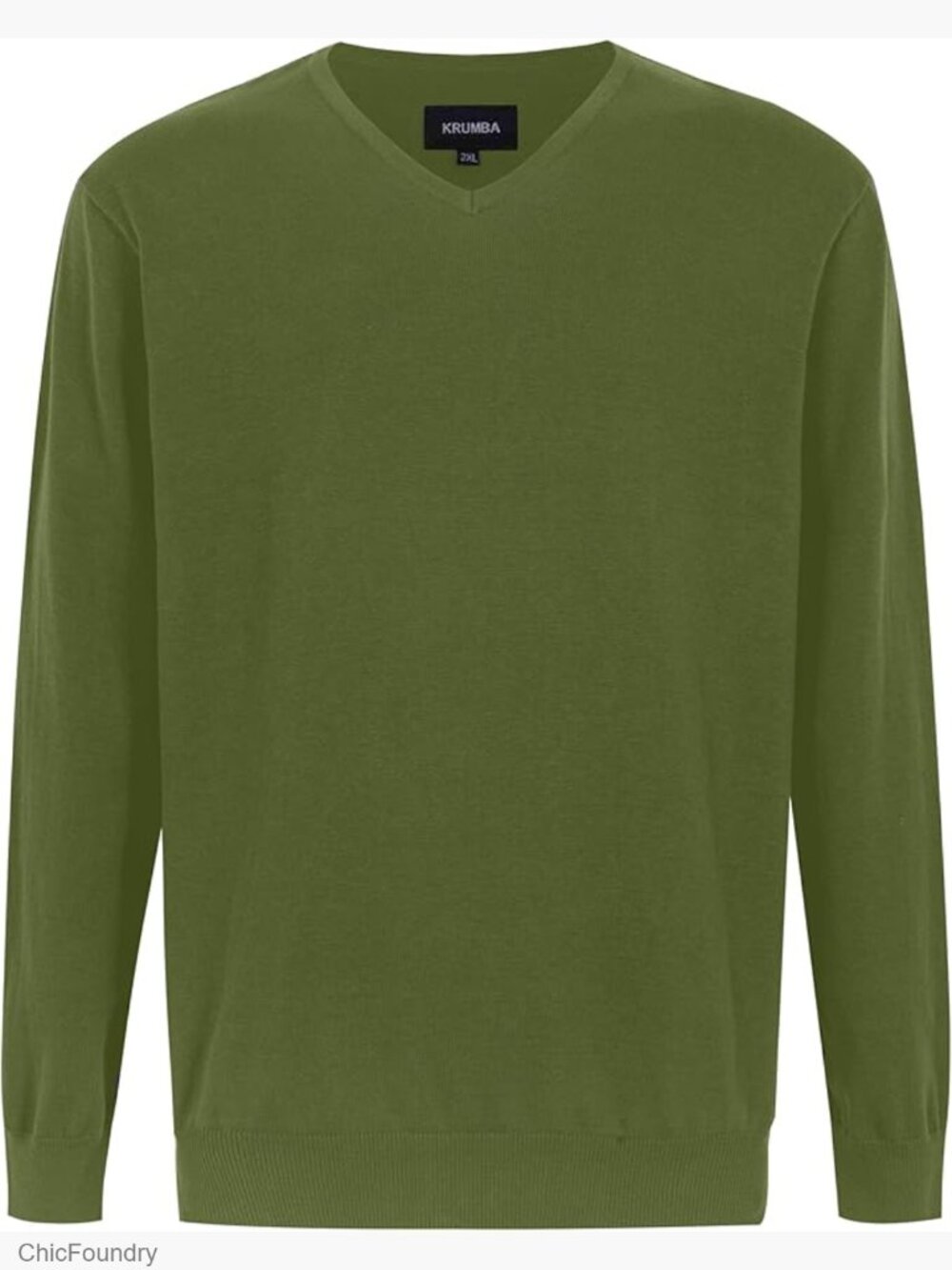 Mens V-Neck Knit Sweater: Soft Cotton Long Sleeve Pullover Plus Size